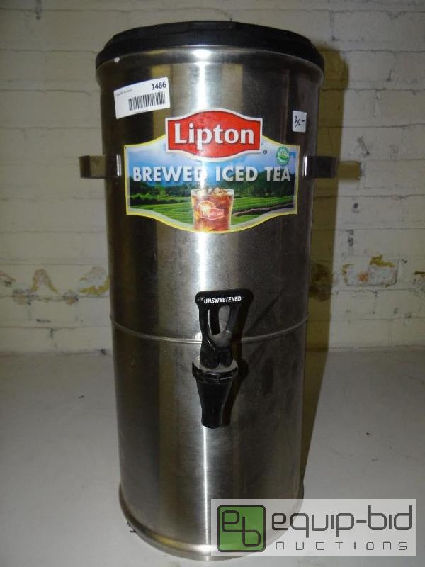 lot 1466 image: Lipton ice tea ss dispenser with lid....