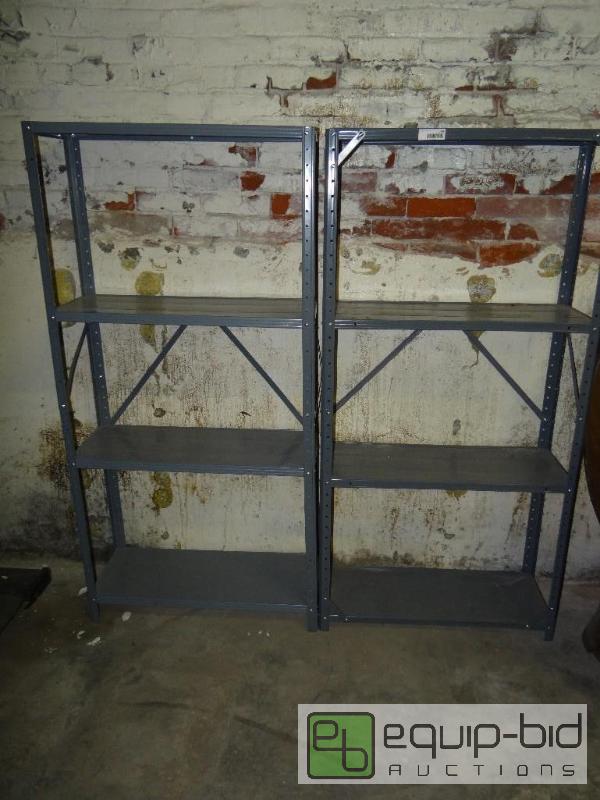 lot 1468 image: Lot of 2 metal shelf units....