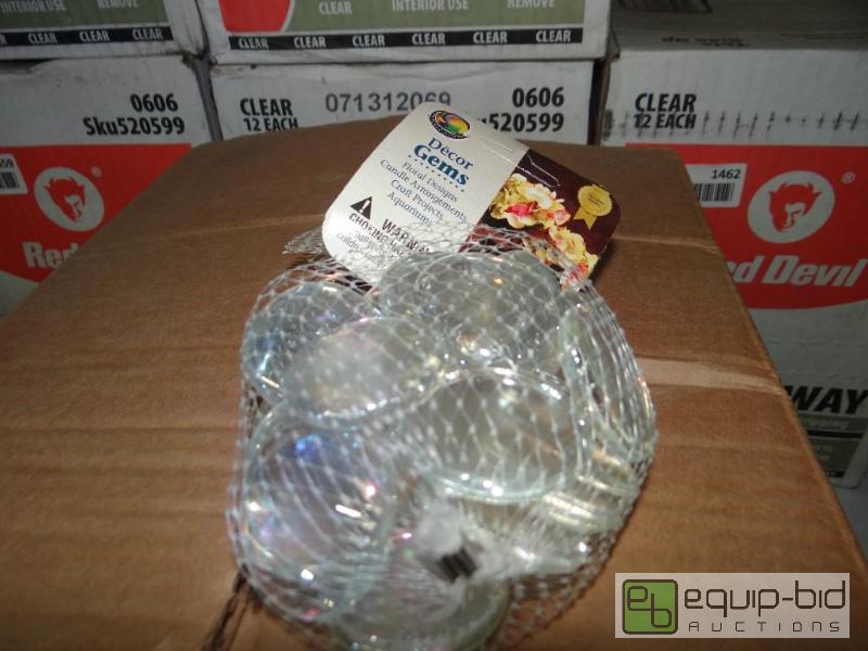 lot 1484 image: Case of 24 bags of Ice Clear decor gems.  Ret...