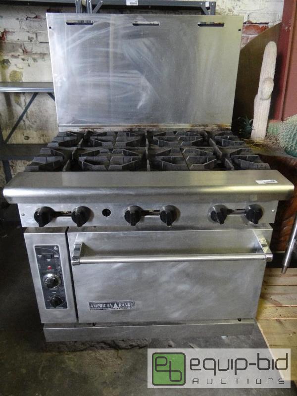 lot 1536 image: American Range 6 burner propane range with co...