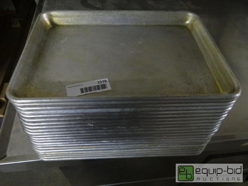 lot 1570 image: Lot of 21 baking sheet pans.  14 sheet pans....