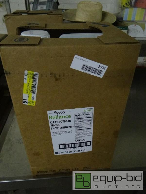 lot 1574 image: 35 lb unopened jug of Sysco Reliance clear so...