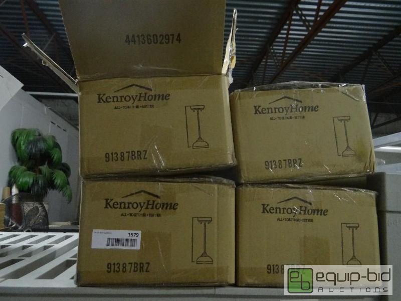 lot 1579 image: Lot of 4 Kenroy Home hanging light fixtures. ...
