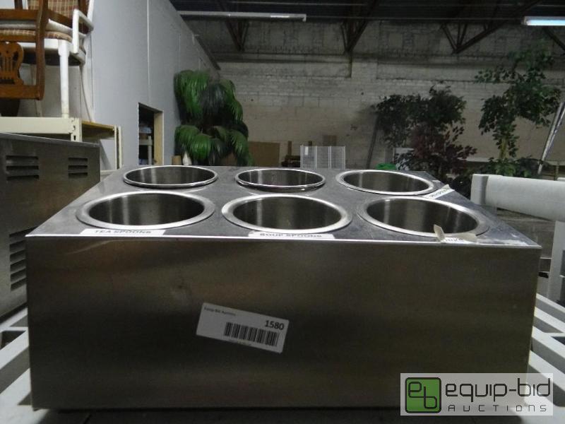 lot 1580 image: Stainless steel 6 hole silverware holder....