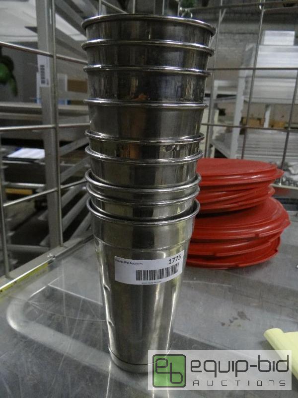 lot 1775 image: Lot of 9 ss mixingshake mixing cups....