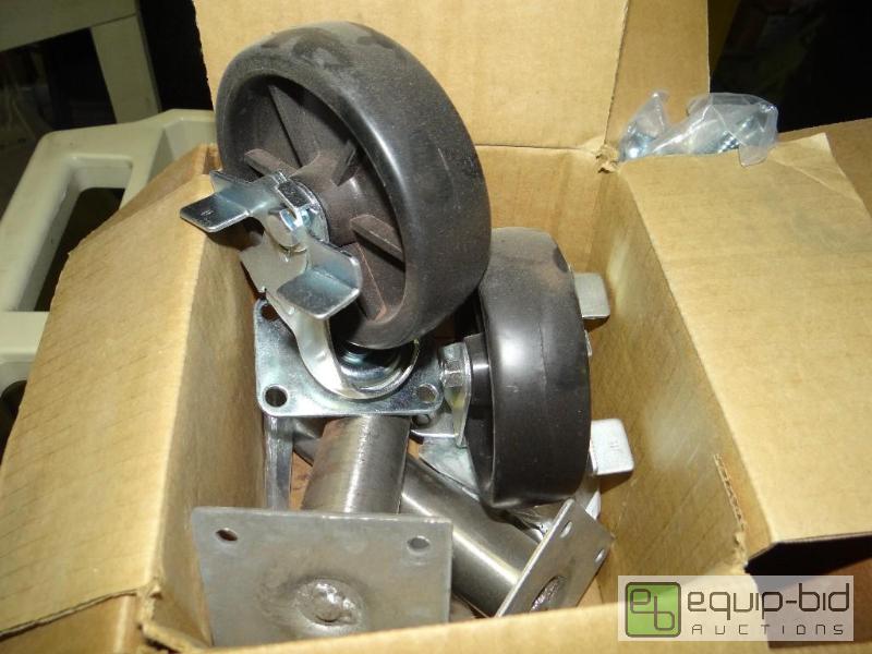lot 1817 image: Lot of new wheels, and equipment legs,...
