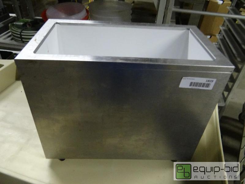 lot 1829 image: Stainless steel prep table type top and serve...
