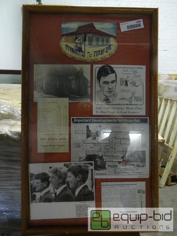 lot 1886 image: Pizza Hut framed memorabilia. These used to h...