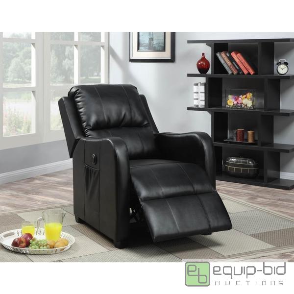 lot 7854 image: Sean Black Power Recliner Chair...