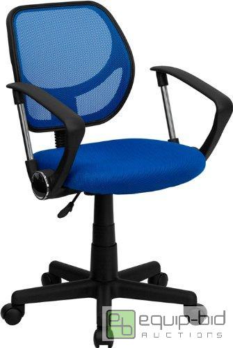 lot 7869 image: Flash Furniture WA-3074-BL-A-GG Mid-Back Blu...
