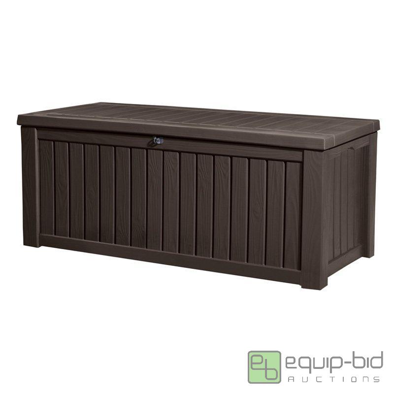 lot 7905 image: Keter 214301 Rockwood 150 Gallon Deck Box.  ...