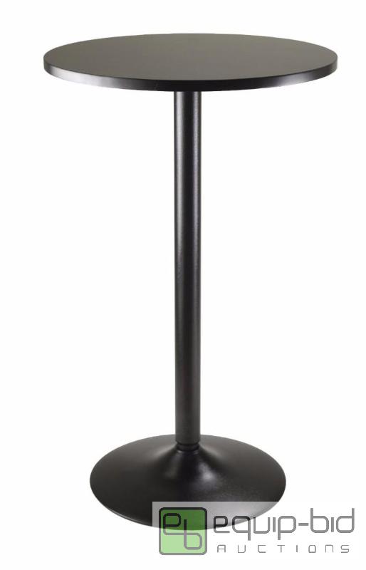 lot 7907 image: Winsome Obsidian Pub Table Round Black Mdf T...