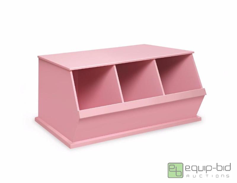 lot 7929 image: Badger Basket Three Bin Storage Cubby - Pink...
