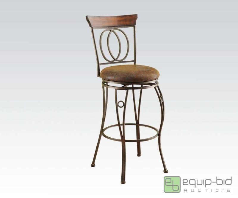 lot 7935 image: Acme Chic Modern Metal Bar Chair (Set Of 2)...