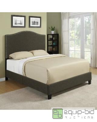 lot 7951 image: Portfolio Nicci Charcoal Gray Linen Queen Si...