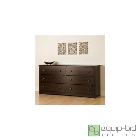 lot 7959 image: Prepac 6-Drawer Dresser, Espresso. Model DC-...