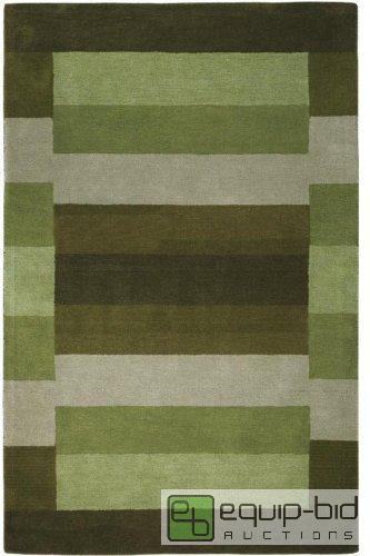 lot 7986 image: Linear Rug 36&quotx56&quot. Green. 100% ...