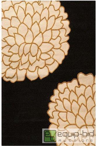 lot 8010 image: FANTASIA RUG 29&quotx14 RUNNER BEIGEBlac...