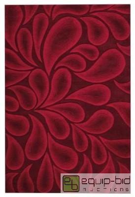 lot 8040 image: SHADOW RUG 53&quotX8. RED. HANDTUFTED 100...