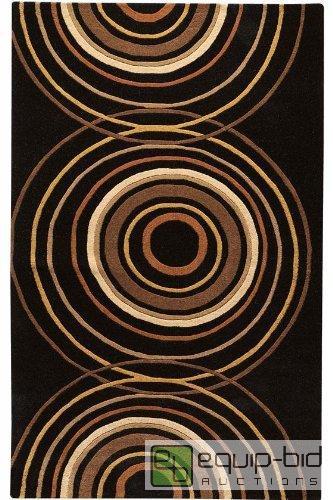 lot 8042 image: REVOLUTION RUG 6X9. BLACK. 100% WOOL PILE ...