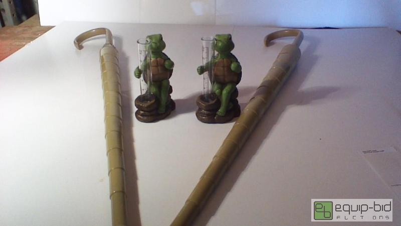 lot 8789 image: (2) Turtle Rain Guages and (2) CloudNine Um...