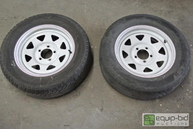 lot 1017 image: Pair of 15in&nbspSteel Trailer Wheels...