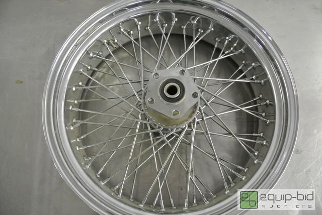lot 130 image: Chrome Spoke Rear Motorcycle Wheel   18x5.5Al...