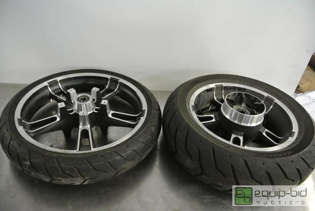 lot 131 image: Set Of Harley Davidson Motorcycle Wheels   Fr...