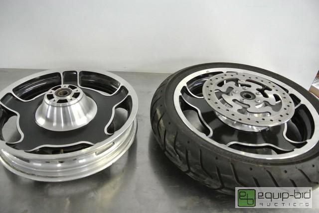 lot 145 image: Set Of Harley Davidson Cast Alloy Wheels   Fr...