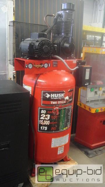 lot 62 image: Husky 80gal Two Stage Air Compressor 23 SCFM ...