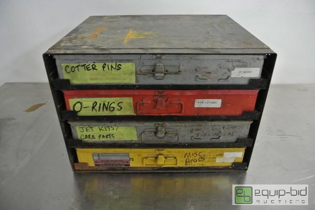 lot 76 image: Four Drawer Steel Parts Organizer misc. parts...