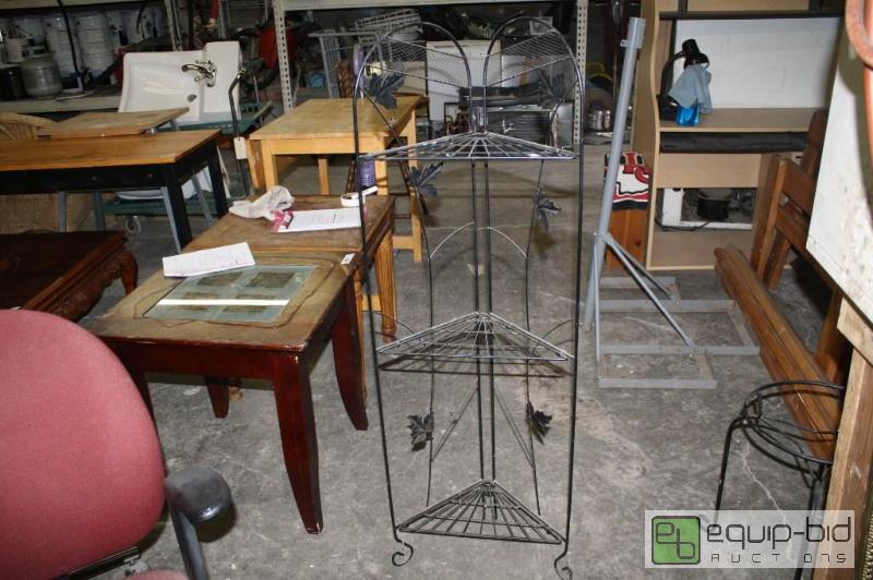 lot 173 image: 7 piece metal racks and tables...