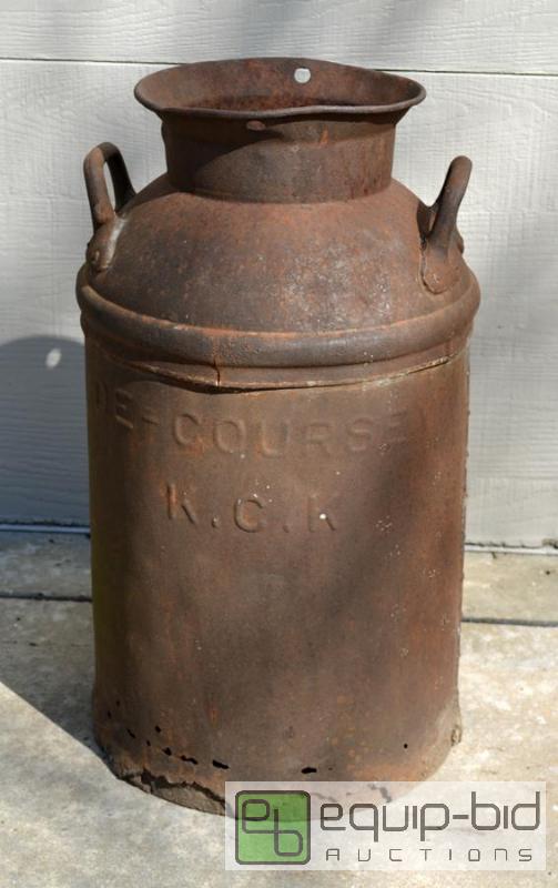 lot 5011 image: Antique Rusted Milk Jug B  Its old. Its rus...