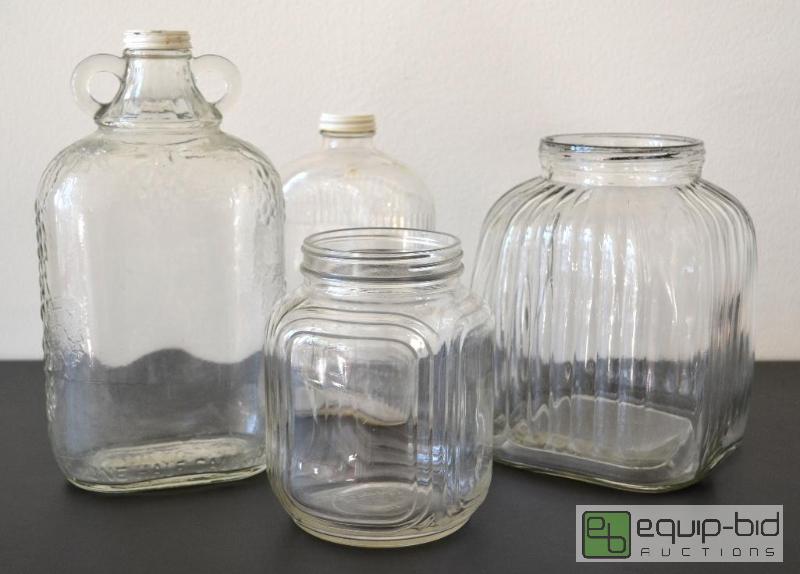 lot 5014 image: 4 Antique Glass Jugs &amp Jars...