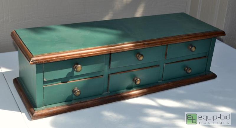 lot 5020 image: Small Green Chest with 6 Drawers  Ideal for j...