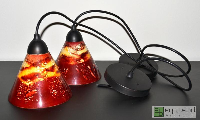 lot 5032 image: 2 Pendant Ceiling Lights from an Italian Rest...