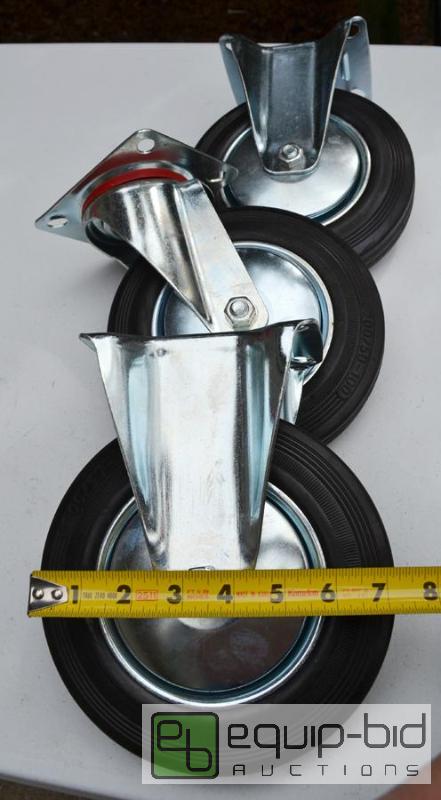 lot 5067 image: Set of 3 large casters - 2 directional and 1 ...