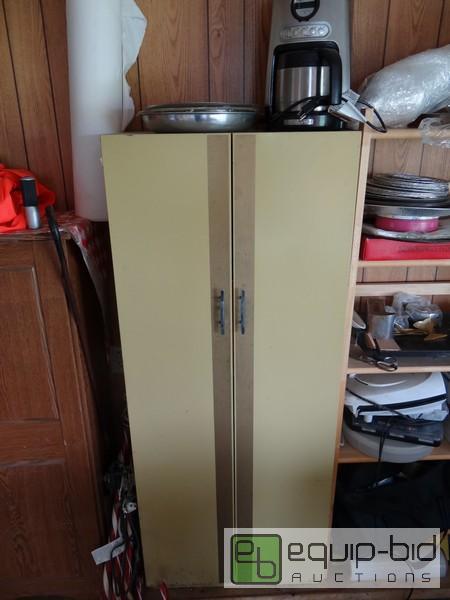 lot 2011 image: Metal Storage Cabinet Full Of Dry Goods...