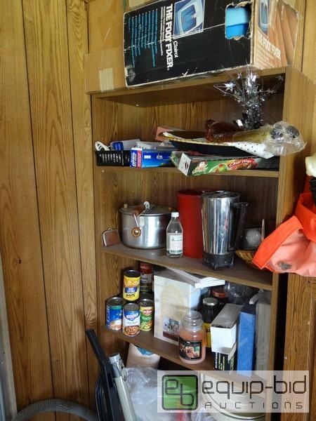 lot 2013 image: 5 Tier Wooden Shelf With Contents  See Pictur...