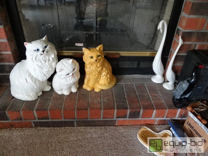 lot 2061 image: (3) Porceline Cats and (3) Birds...