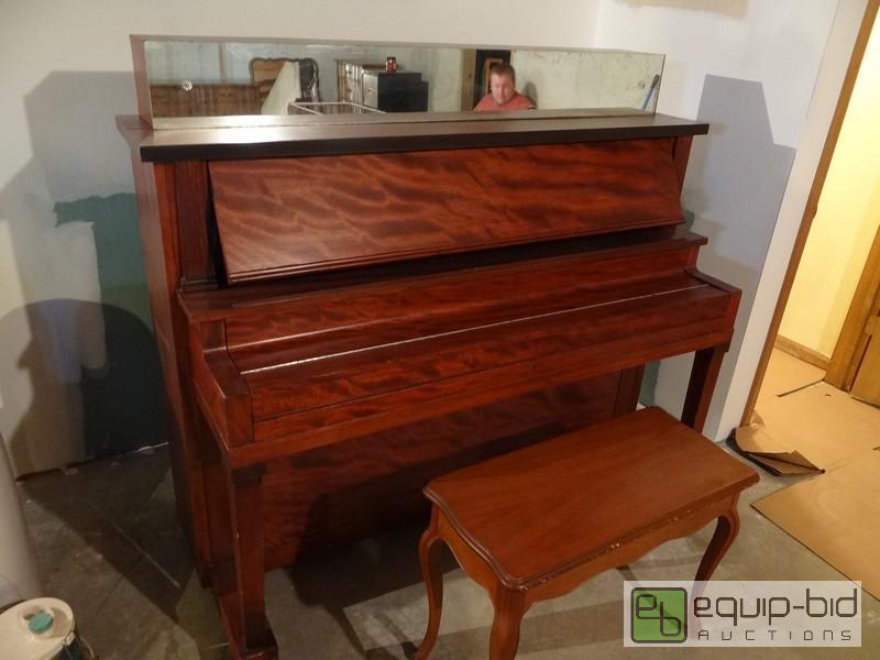 lot 2088 image: Vintage Upright Piano With Wooden Bench  Appe...
