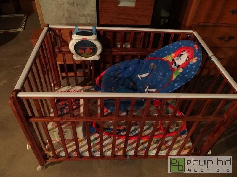lot 2091 image: Lot Of Various Baby Items Including Crib And ...