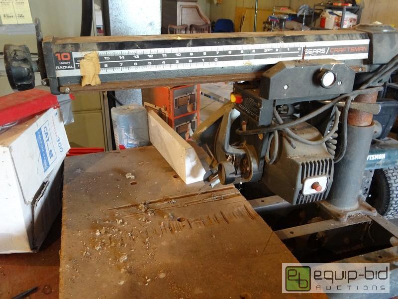 lot 2112 image: Sears 10Inch Radial Arm Saw  16Inch Stroke  1...