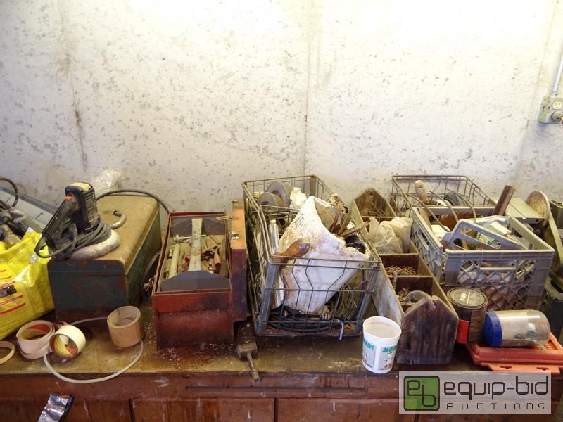 lot 2118 image: 2 Tables Full Of Misc Old Parts and Tools  Se...