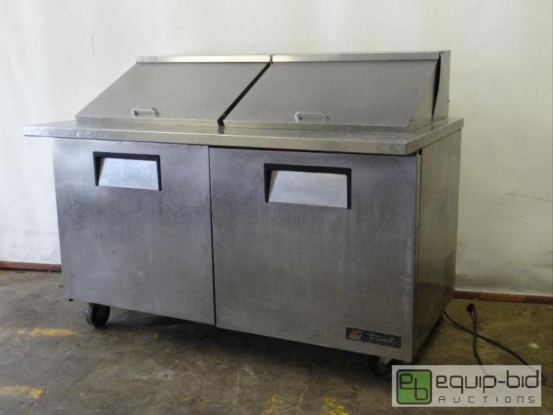 lot 2021 image: True 60in Refrigerated Prep Table on CastersM...