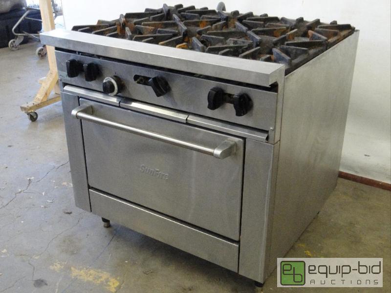 lot 2027 image: Sunfire Six Burner Natural Gas Range and Oven...