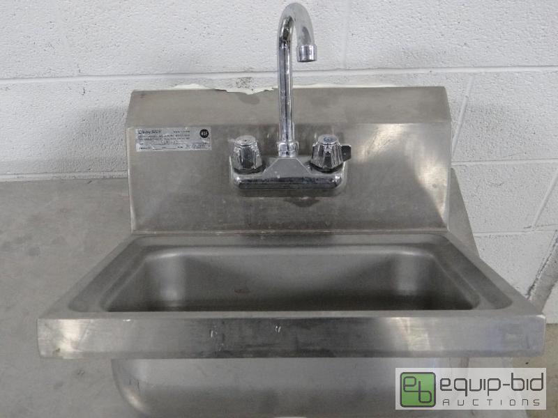 lot 2037 image: Stainless Steel Wall Mounted Hand Sink17x15...