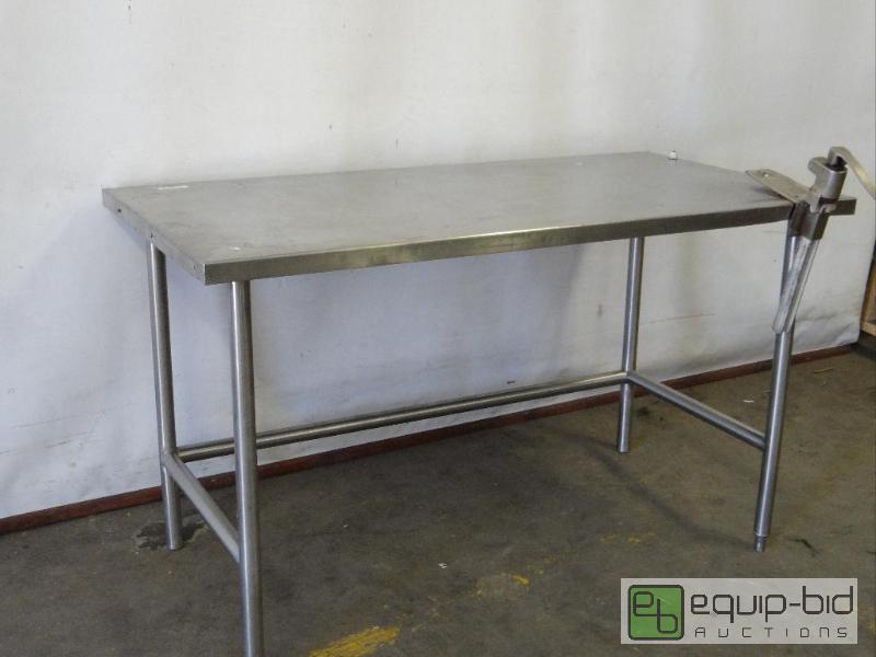 lot 2073 image: All Stainless Steel Table60x30x36Missing two ...