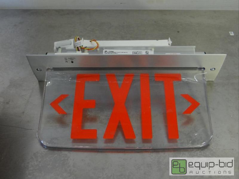 lot 2096 image: Ceiling Mounted Lighted Exit Signs  Came in B...