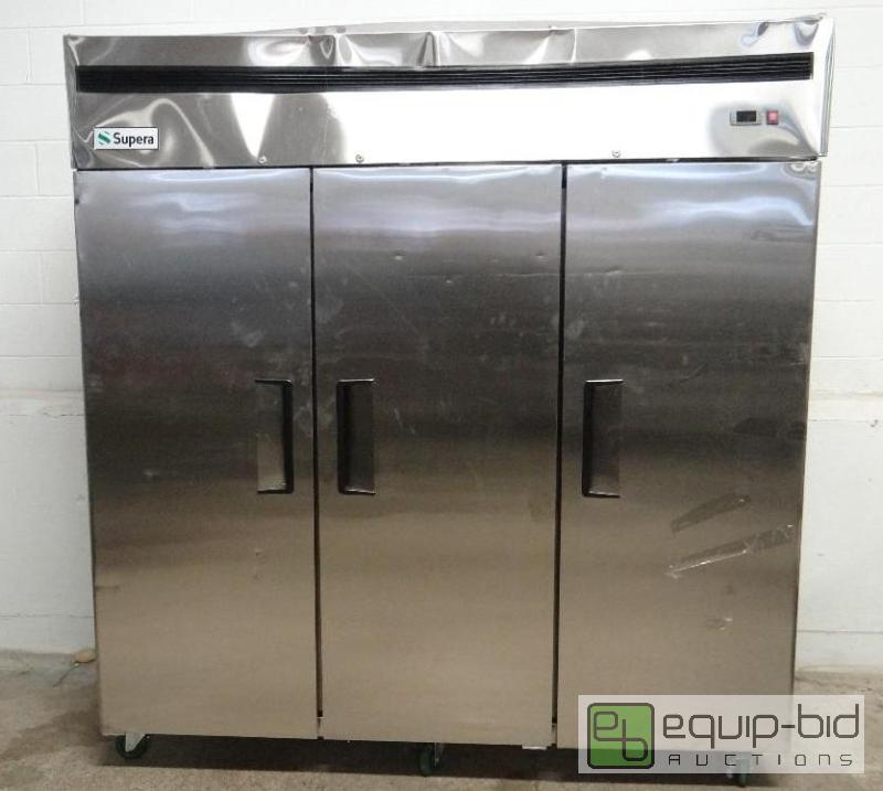 lot 2109 image: Stainless Steel Three Door Supra Freezer  Mod...